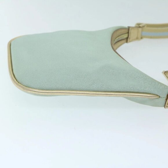 GUCCI Sherry Line Shoulder Bag Canvas Beige Light Blue 005 0814 Auth 64388 - Picture 12 of 16